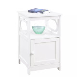 Omega End Table with Storage Cabinet And Shelf