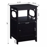 Omega End Table with Storage Cabinet And Shelf