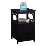 Omega End Table with Storage Cabinet And Shelf