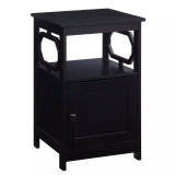 Omega End Table with Storage Cabinet And Shelf