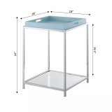 Palm Beach End Table with Shelf And Removable Trays