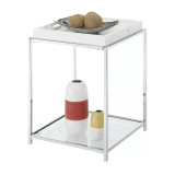 Palm Beach End Table with Shelf And Removable Trays