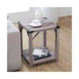 Green River Modern Farmhouse Engineered Wood End Table And Powder Coated Steel Accents