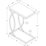 Chrome Metal Edgeside Accent Table in Dark Taupe