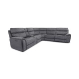 Hutchenson 6-Pc. Fabric Sectional with 2 Power Recliners, Power Headrests and Console with USB