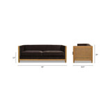 Georgia 81" Cane Rattan Tuxedo Sofa