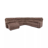Hutchenson 6-Pc. Fabric Chaise Sectional with 2 Power Recliners and Console