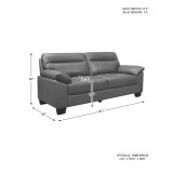 White Label Croydon 81" Leather Sofa