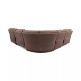 Hutchenson 6-Pc. Fabric Sectional with 3 Power Recliners, Power Headrests and Console with USB