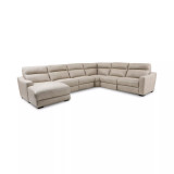 Gabrine 6-Pc. Leather Sectional with 3 Power Headrests and Chaise