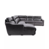 Gabrine 6-Pc. Leather Sectional with 3 Power Headrests and Chaise