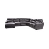 Gabrine 6-Pc. Leather Sectional with 3 Power Headrests and Chaise