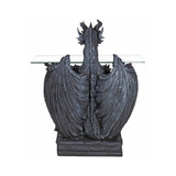 the Subservient Dragon Glass-Topped Sculptural Table