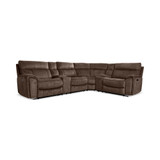 Hutchenson 6-Pc. Fabric Sectional with 3 Power Recliners, Power Headrests and 2 Consoles with USB