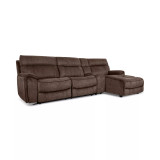 Hutchenson 4-Pc. Fabric Chaise Sectional with 1 Power Recliner, Power Headrest and Console