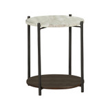 20" Marble Round Accent Table with Marble Top