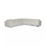 Silvanah 6-Pc. "L" Leather Sectional with 3 Power Recliners and Console