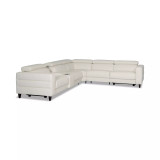 Silvanah 6-Pc. "L" Leather Sectional with 3 Power Recliners and Console