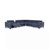 Silvanah 6-Pc. "L" Leather Sectional with 3 Power Recliners and Console