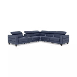 Silvanah 6-Pc. "L" Leather Sectional with 3 Power Recliners and Console