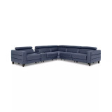 Silvanah 6-Pc. "L" Leather Sectional with 3 Power Recliners and Console
