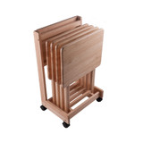 Brienda 5-Piece Wood Flip Top Snack Table Set