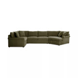 Wrenley 170" 3-Pc. Fabric Sectional Full Sleeper Cuddler Chaise Sofa