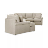 Wrenley 170" 3-Pc. Fabric Sectional Full Sleeper Cuddler Chaise Sofa