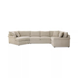 Wrenley 170" 3-Pc. Fabric Sectional Full Sleeper Cuddler Chaise Sofa
