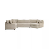 Wrenley 170" 3-Pc. Fabric Sectional Full Sleeper Cuddler Chaise Sofa
