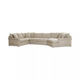 Wrenley 170" 3-Pc. Fabric Sectional Full Sleeper Cuddler Chaise Sofa