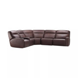 Dextan Leather 6-Pc. Sectional with 3 Power Recliners and 1 USB Console
