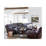 Dextan Leather 6-Pc. Sectional with 3 Power Recliners and 1 USB Console