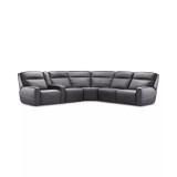 Dextan Leather 6-Pc. Sectional with 3 Power Recliners and 1 USB Console