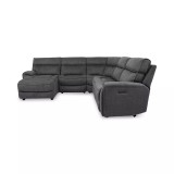 Hutchenson 5-Pc. Fabric Chaise Sectional with 2 Power Recliners