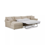 Wrenley 134" 3-Pc. Fabric Sectional Chaise Sleeper Sofa