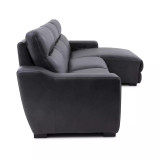 Gabrine 3-Pc. Leather Sectional with 2 Power Headrests & Chaise