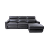 Gabrine 3-Pc. Leather Sectional with 2 Power Headrests & Chaise