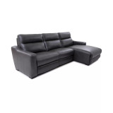 Gabrine 3-Pc. Leather Sectional with 2 Power Headrests & Chaise
