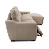 Gabrine 3-Pc. Leather Sectional with 2 Power Headrests & Chaise