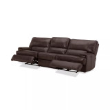 Binardo 118" 3 Pc Zero Gravity Leather Sectional with 2 Power Recliners