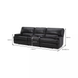 Binardo 118" 3 Pc Zero Gravity Leather Sectional with 2 Power Recliners