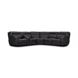 Thaniel 6-Pc. Leather Sectional with 3 Power Recliners and 1 USB Console