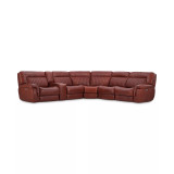 Thaniel 6-Pc. Leather Sectional with 3 Power Recliners and 1 USB Console