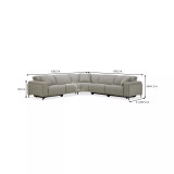 Adney 5-Pc. Power Recliner Fabric Sectional Sofa