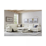 Julius II 3-Pc. Leather Sectional Sofa With 1 Power Recliner, Power Headrests, Chaise And USB Power Outlet