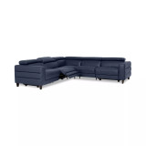Silvanah 5-Pc. "L" Leather Sectional with 3 Power Recliners