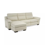 Julius II 3-Pc. Leather Chaise Sectional Sofa With 2 Power Recliners, Power Headrests And USB Power Outlet