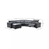Nevio 124" 5-Pc. Fabric Sectional Sofa with Chaise