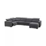 Nevio 124" 5-Pc. Fabric Sectional Sofa with Chaise
